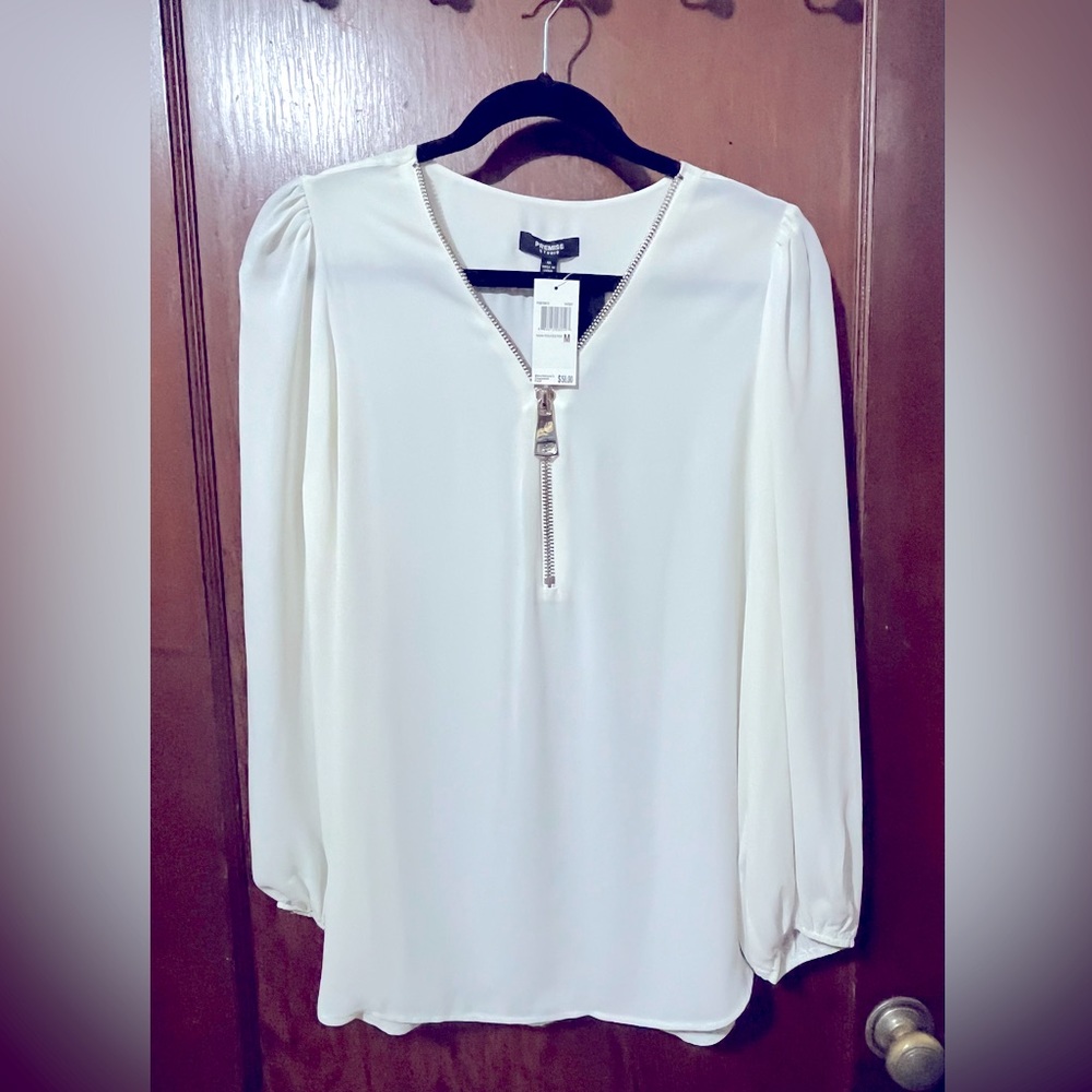 Zippered-front Lightweight Blouse